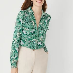 Ann Taylor Floral Camp Shirt
